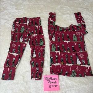 Posh Peanut Nightmare before Christmas Folly & fright, long sleeve pajama set 2T